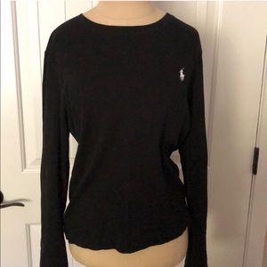 Black long sleeve polo